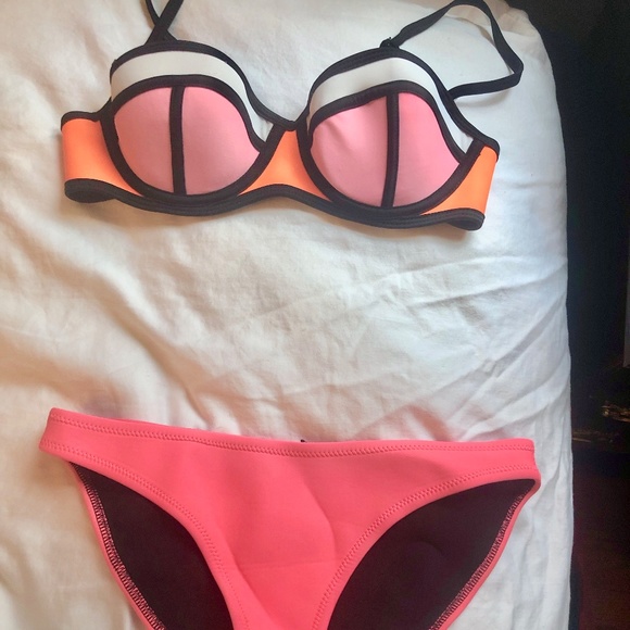 NWOT MUXILOVE Neon Colorblock Bikini (XS/S) - Picture 2 of 5